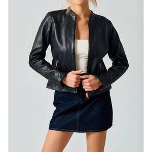 NEW MAURITIUS katharina leather jacket in black
